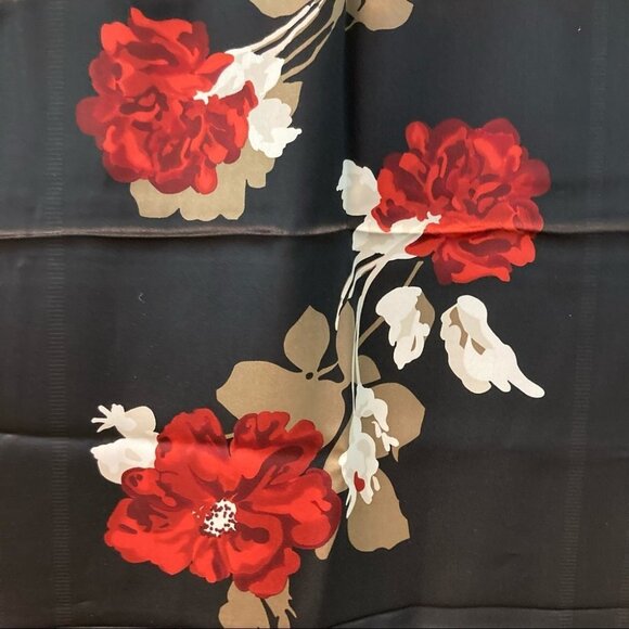 TALBOTS 100% Silk  Slim Long Floral Scarf - Picture 2 of 4